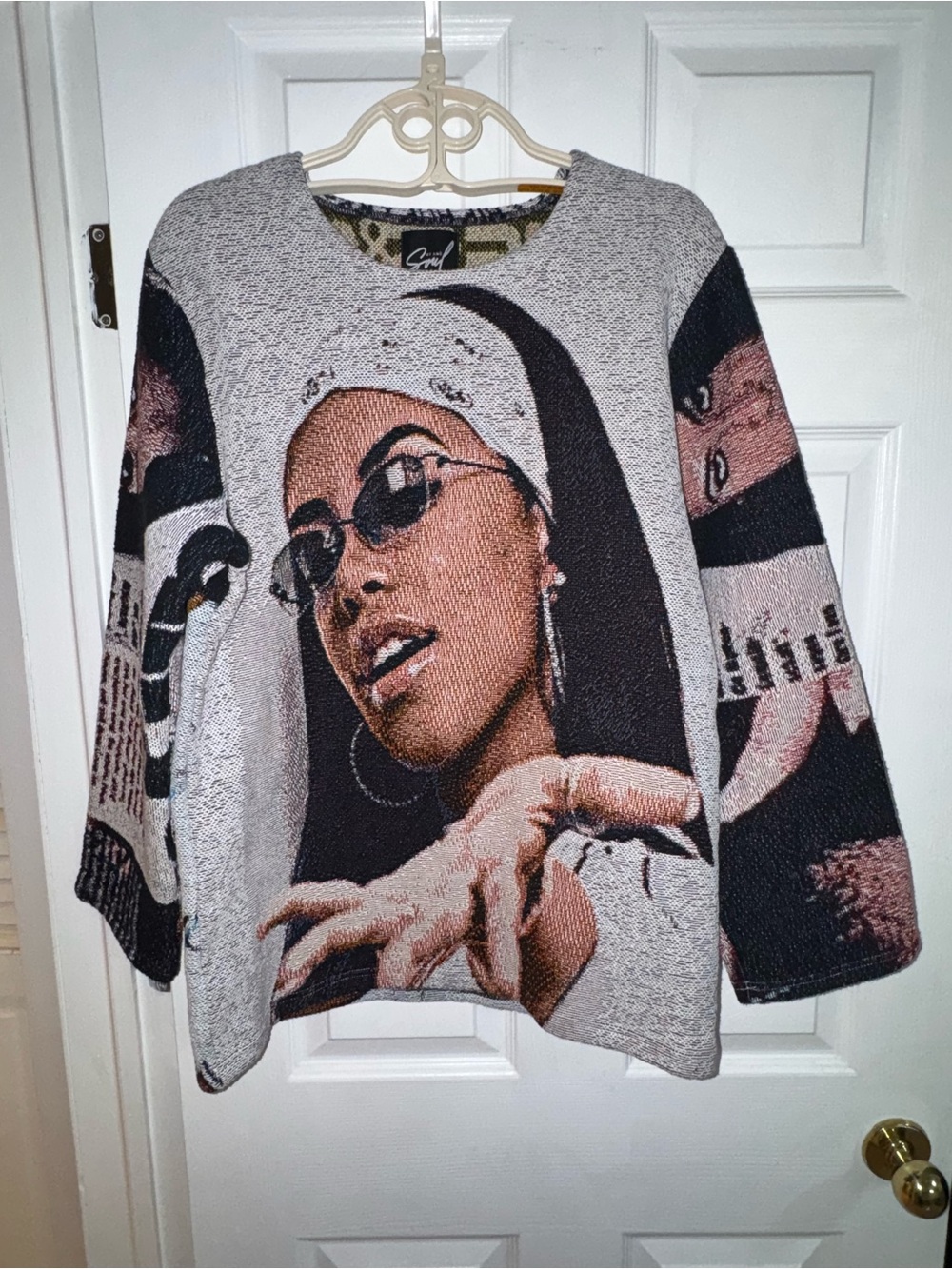 Soul By Amè Aaliyah Blues & Soul Magazine Woven Knit Tapestry Sweater